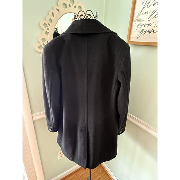 SPENCER REID 10 T Black Wool Pea Coat Jacket Double Breasted - Picture 2 of 8